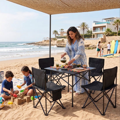 Pack Table + 4 Chaises Pliantes Tout-Terrain