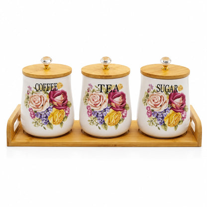 Trio de Pots en Porcelaine avec Support