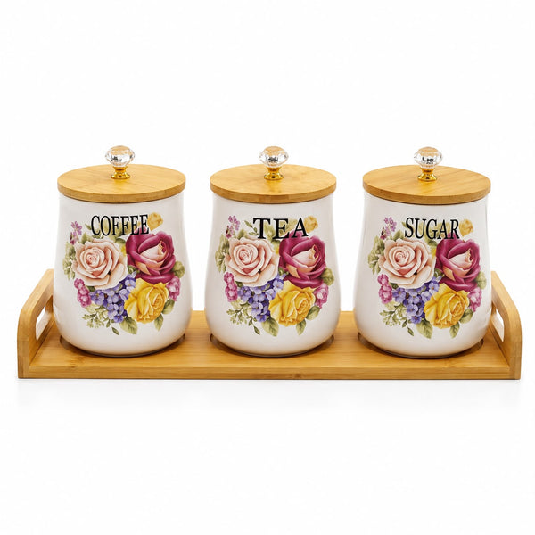 Trio de Pots en Porcelaine avec Support