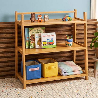 Étagère Multifonctions en Bambou Naturel I Design Épuré & Naturel