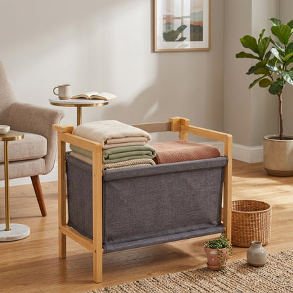 Pack de 4 Panier à Linge Scandinave Bambou I Pratique & Durable