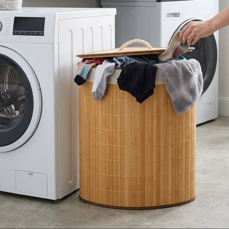 Pack de 2 Paniers à Linge En Osier I Poignées De Transport Faciles