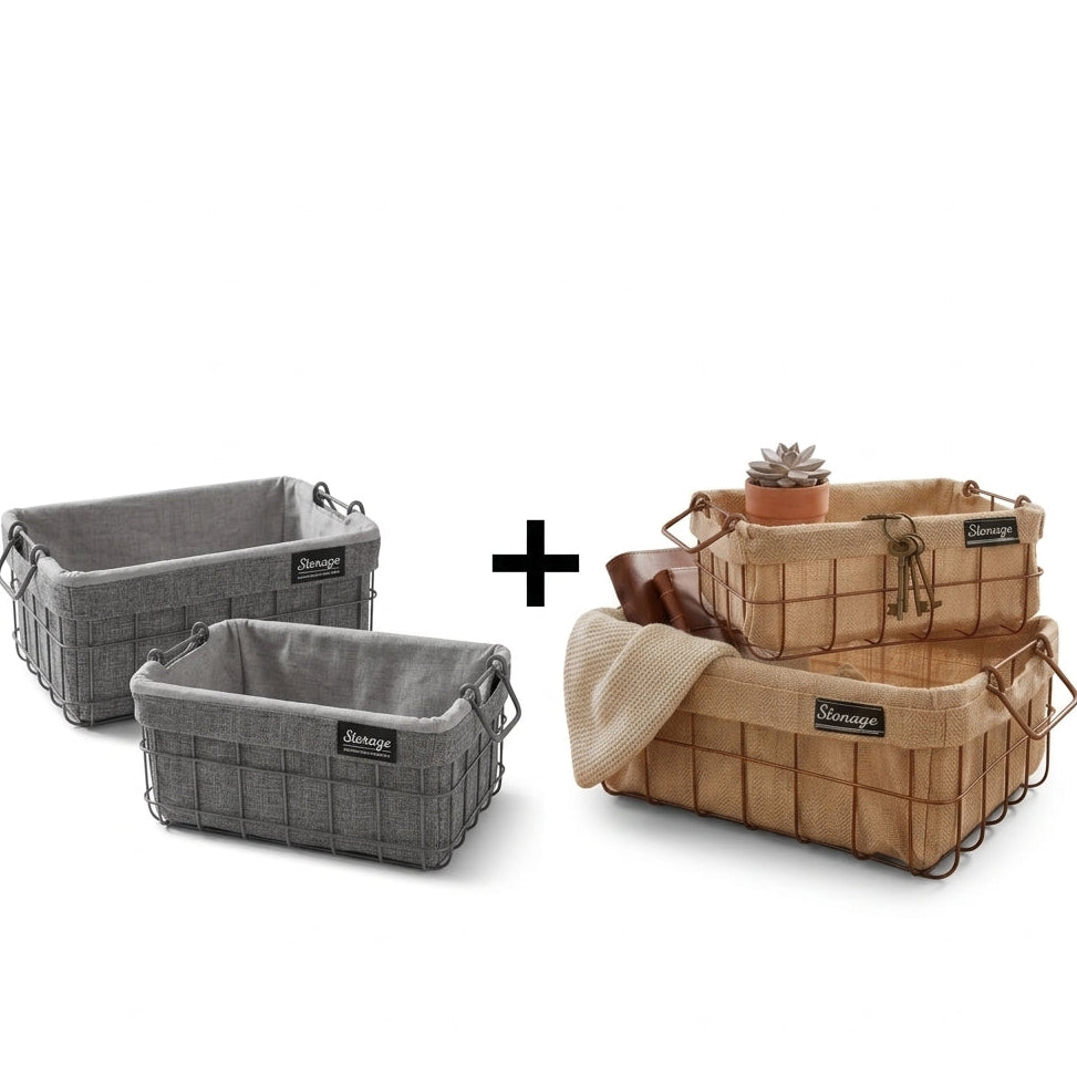 Pack de 4 Panier de Rangement | Pratique, Durable