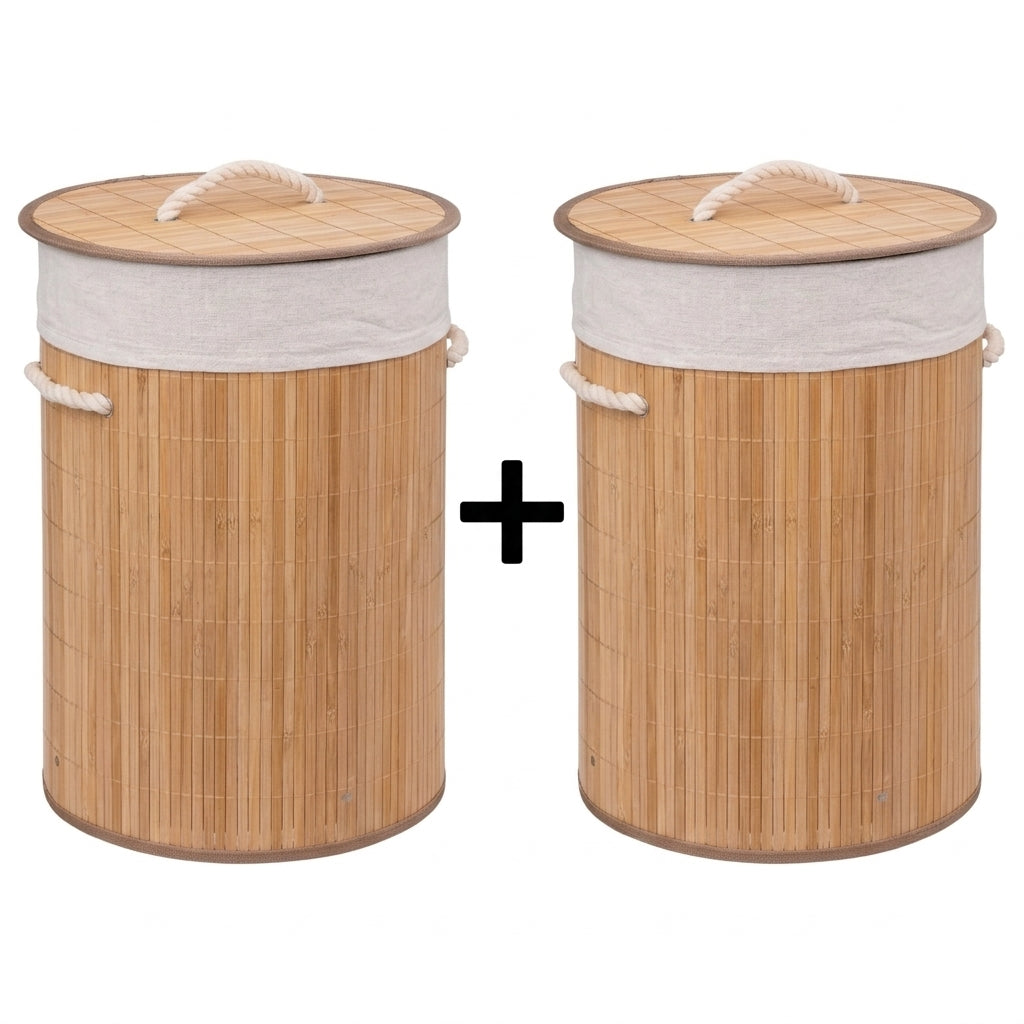 Pack de 2 Paniers à Linge En Osier I Poignées De Transport Faciles