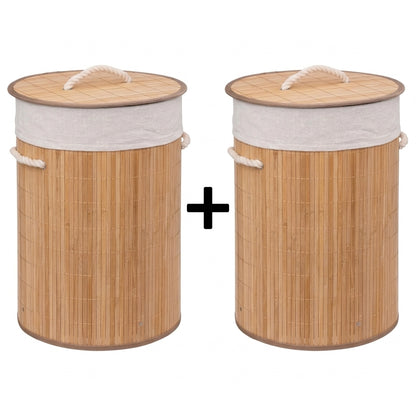 Pack de 2 Paniers à Linge En Osier I Poignées De Transport Faciles