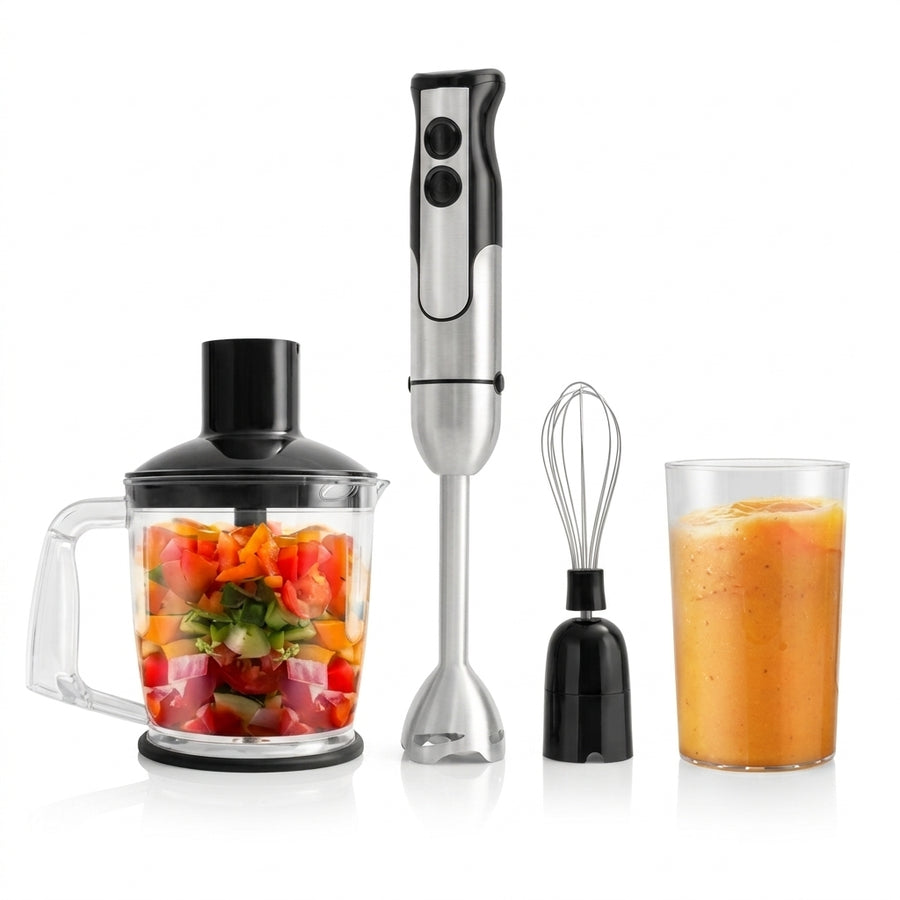 Mixeur Plongeant 4-en-1 I 600W I Hachoir & Batteur