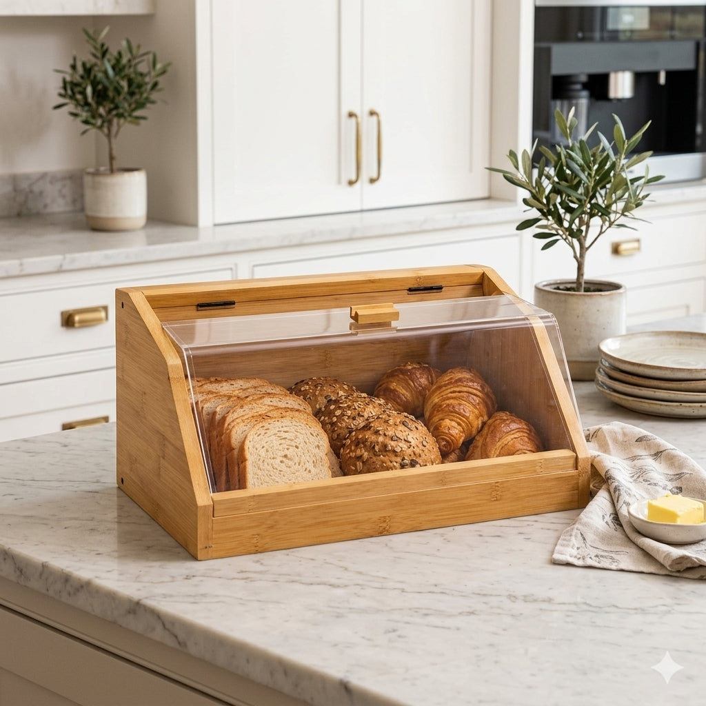 Boîte à Pain en Bambou Naturel | Design & Organisation Cuisine