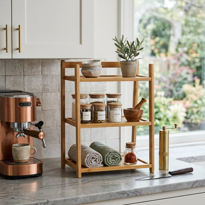 Pack de 2 Étagères Multifonctions en Bambou Naturel I Design Épuré & Naturel