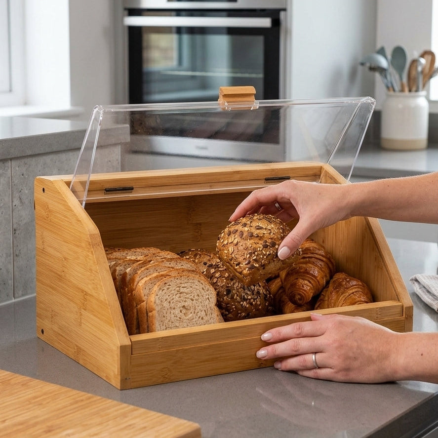 Boîte à Pain en Bambou Naturel | Design & Organisation Cuisine