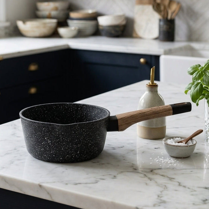 Set de 3 Casseroles en Granite I Haute Résistance & Zéro Accroche