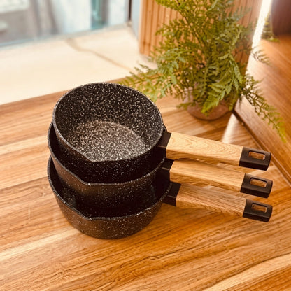 Set de 3 Casseroles en Granite I Haute Résistance & Zéro Accroche