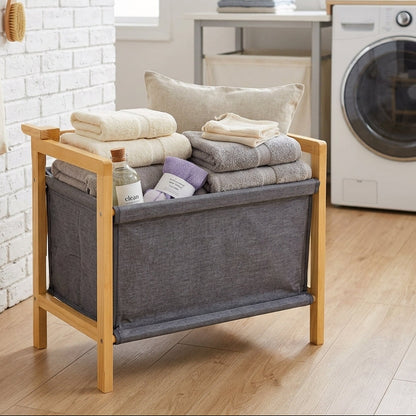Pack de 4 Panier à Linge Scandinave Bambou I Pratique & Durable