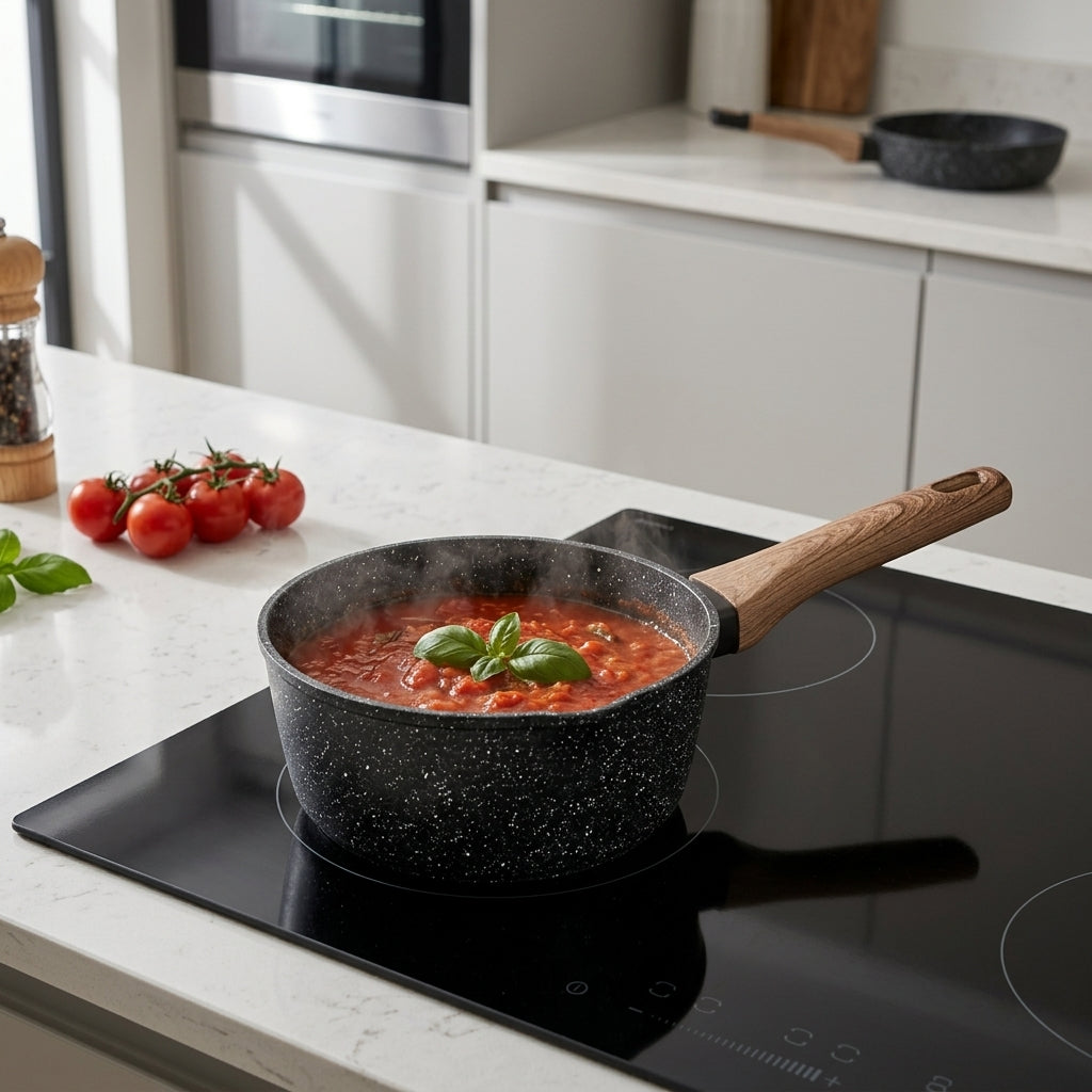 Set de 3 Casseroles en Granite I Haute Résistance & Zéro Accroche