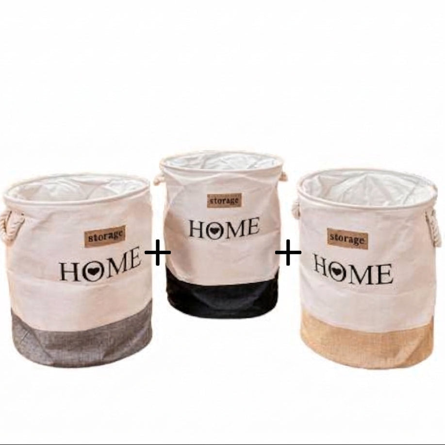 Pack de 3 Sac à Linge En Tissu I Facile à Transporter