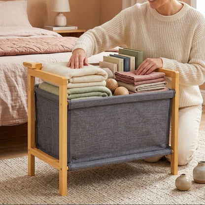 Pack de 4 Panier à Linge Scandinave Bambou I Pratique & Durable