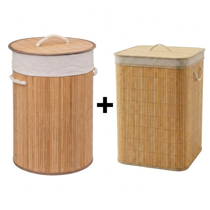 Pack de 2 Paniers à Linge En Osier I Poignées De Transport Faciles