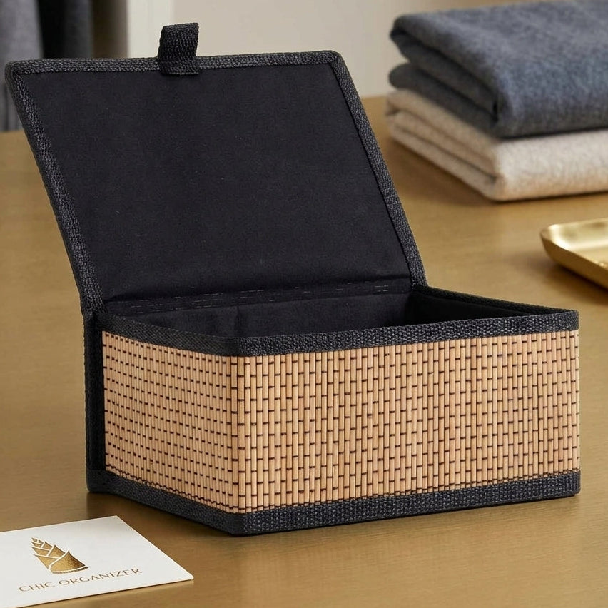 Set 3 Boîtes Bambou avec Couvercle I Rangements Multi-Usages