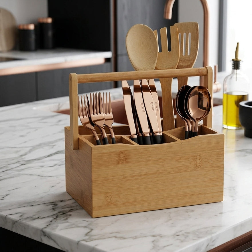Porte-Ustensiles En Bambou | Qualité durable & Style naturel