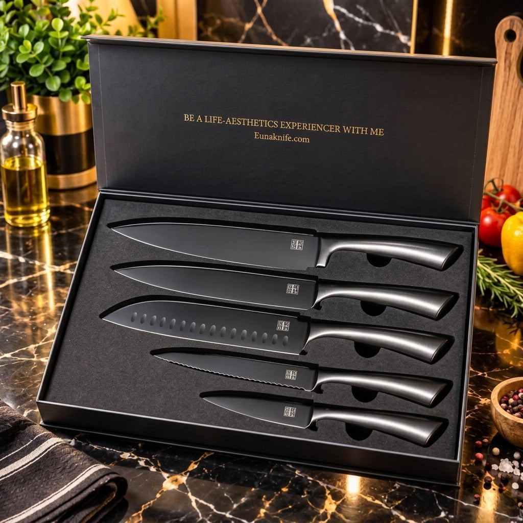 Set de Couteaux Ergonomiques 5 Pièces I Confort Anti-Fatigue