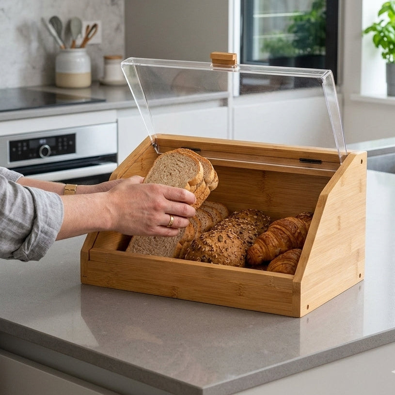 Boîte à Pain en Bambou Naturel | Design & Organisation Cuisine