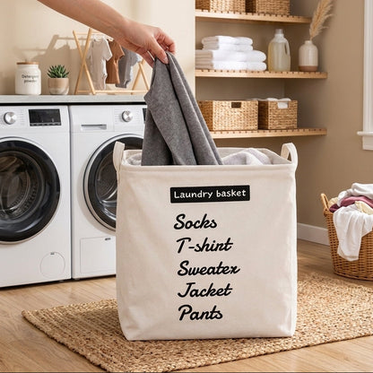 Pack de 3 Panier à Linge En Tissu I Facile à Transporter