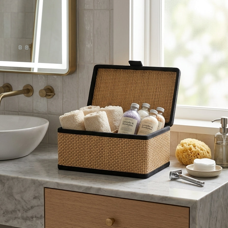 Set 3 Boîtes Bambou avec Couvercle I Rangements Multi-Usages