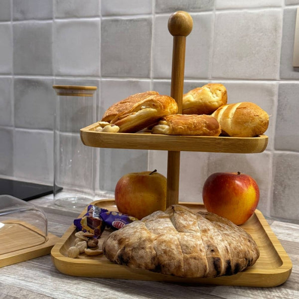 PRÉSENTOIR À GÂTEAU EN BAMBOU