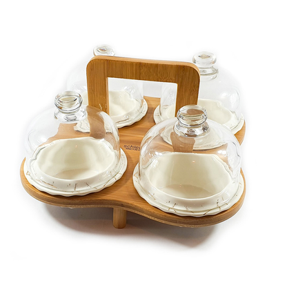 PRESENTOIR EN PORCELAINE 4 PIECES PAJI